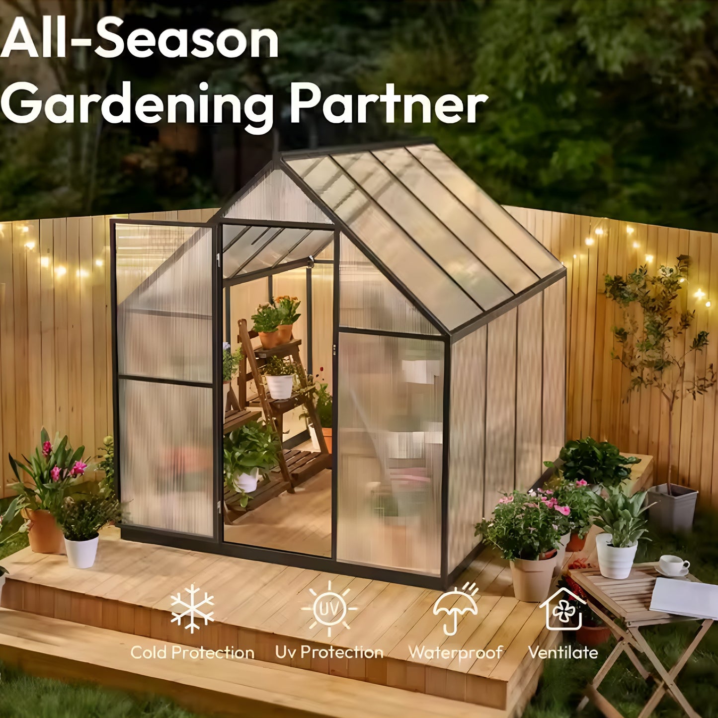 Veridian LuxeFrame 8×12 Greenhouse